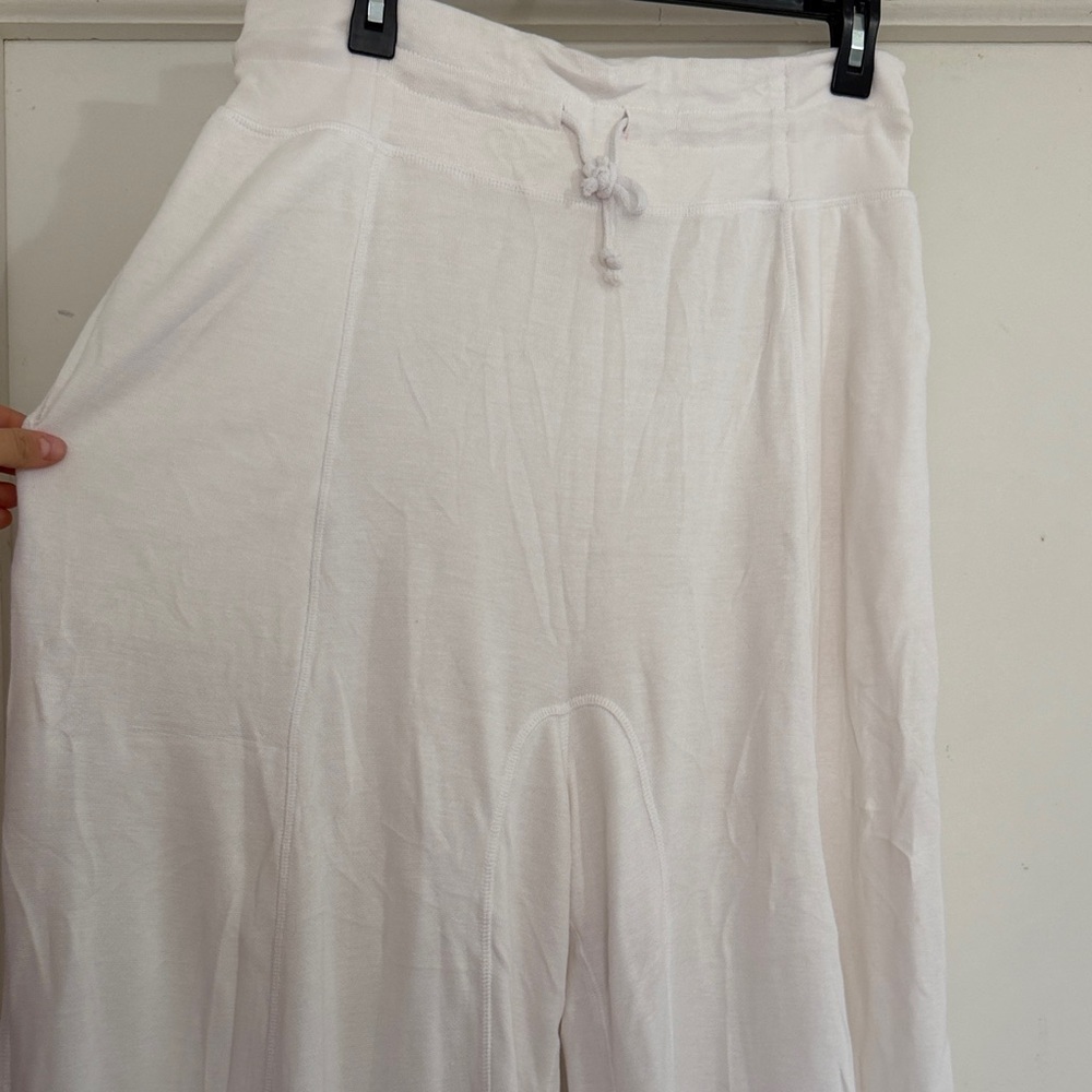 FP Movement by Free People Wide Leg Drawstring Pants in Off-White